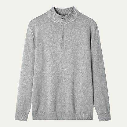 The Brookline Ridge Men's Classic Mock Neck Half Zip Cashmere Sweater