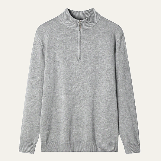 The Brookline Ridge Men's Classic Mock Neck Half Zip Cashmere Sweater