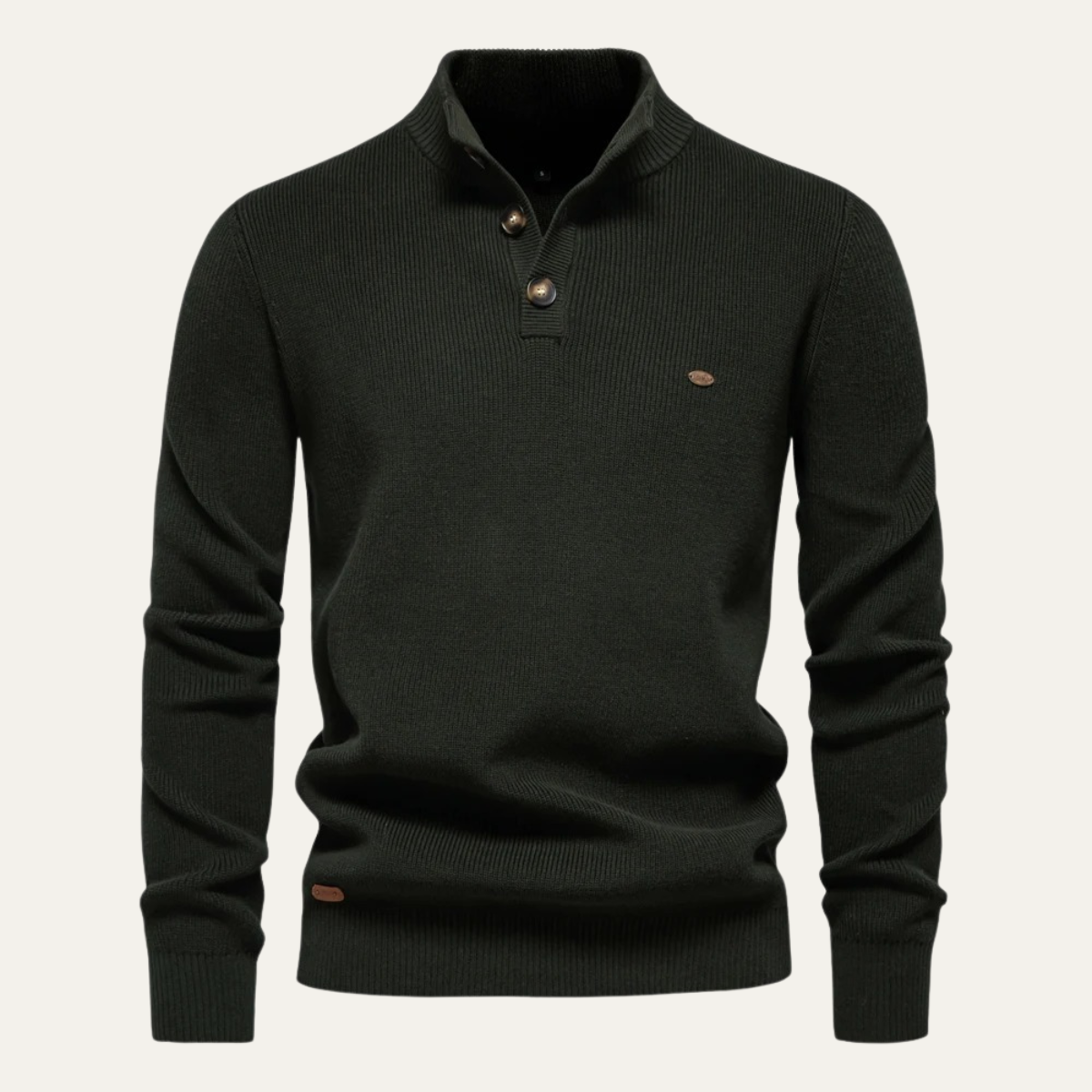 The Vulcano Men's Mock Neck Button Up Turtleneck Sweater