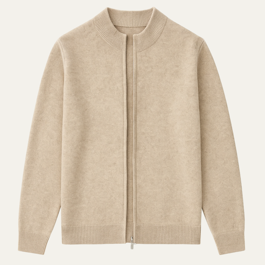 The Thornhill Cashmere Sweater – Men's 100% Soft Luxury Wool Zip Cardigan