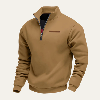 The Gallipoli Men’s Warm Stand Collar Half Zip Fleece Sweater