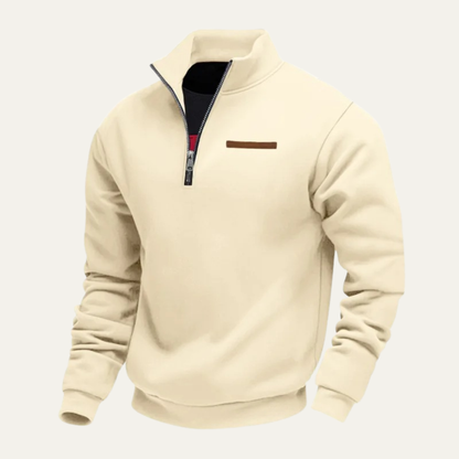 The Wexley Men’s Warm Stand Collar Casual Half Zip Sweater