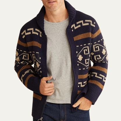 The Serravalle Men’s Button Up Knit Cashmere Shawl Collar Cardigan