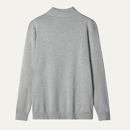 The Brookline Ridge Men's Classic Mock Neck Half Zip Cashmere Sweater