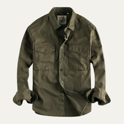 The Ashford Men’s Cargo Cotton Workwear Button Up Shirt with Pockets