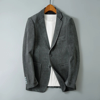 The Anzio Men’s Classic Single Breasted Wool Blend Tweed Blazer