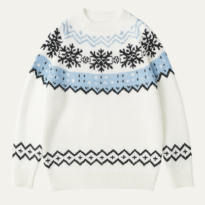 The Westfield Men’s Round Neck Warm Snowflake Knit Christmas Sweater