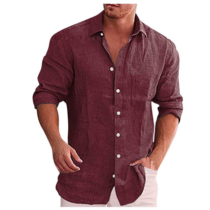 Stylish Linen Shirt with Revers Collar for Any Occasion