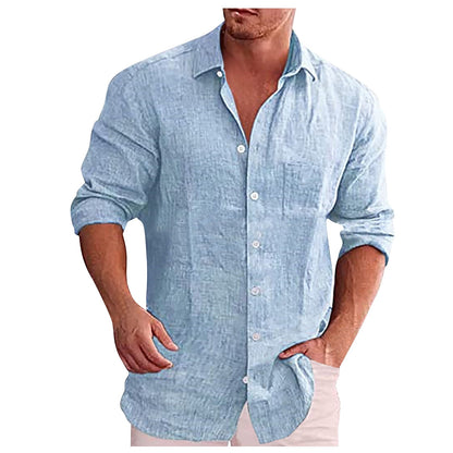 Stylish Linen Shirt with Revers Collar for Any Occasion