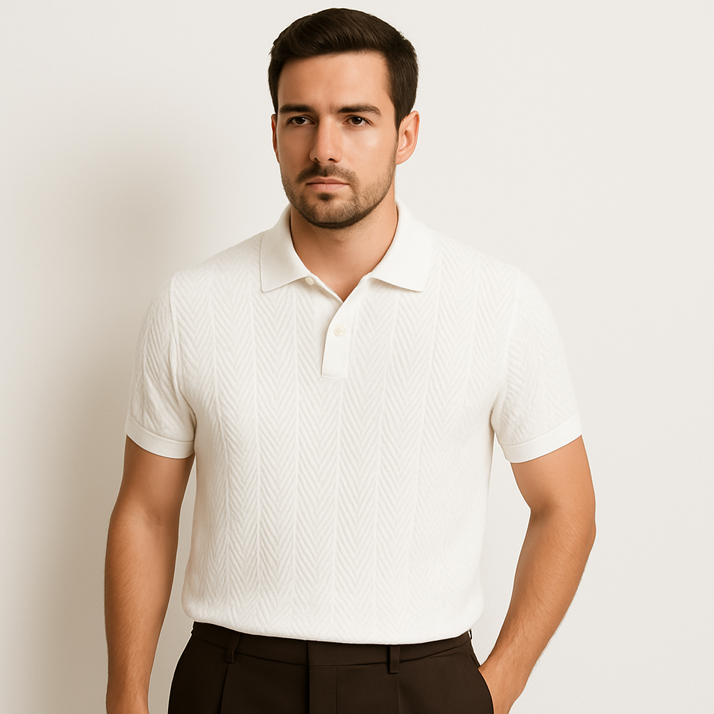 Men’s Casual Cotton Polo Shirt Vintage Style
