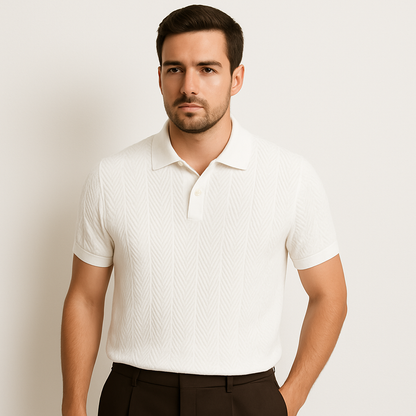 Men’s Casual Cotton Polo Shirt Vintage Style