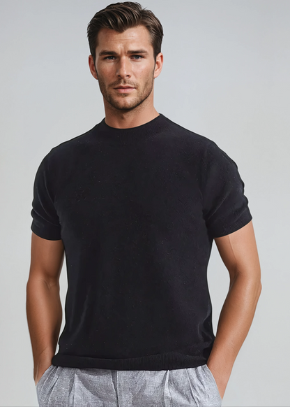 Chic Black Cashwool T-Shirt for Stylish Occasions