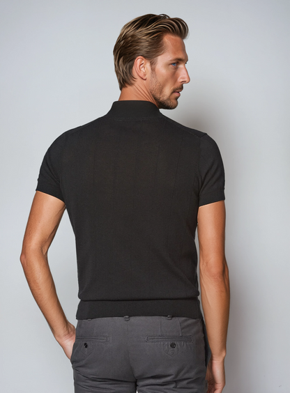 Chic Black Ribbed Tee for Any Occasion