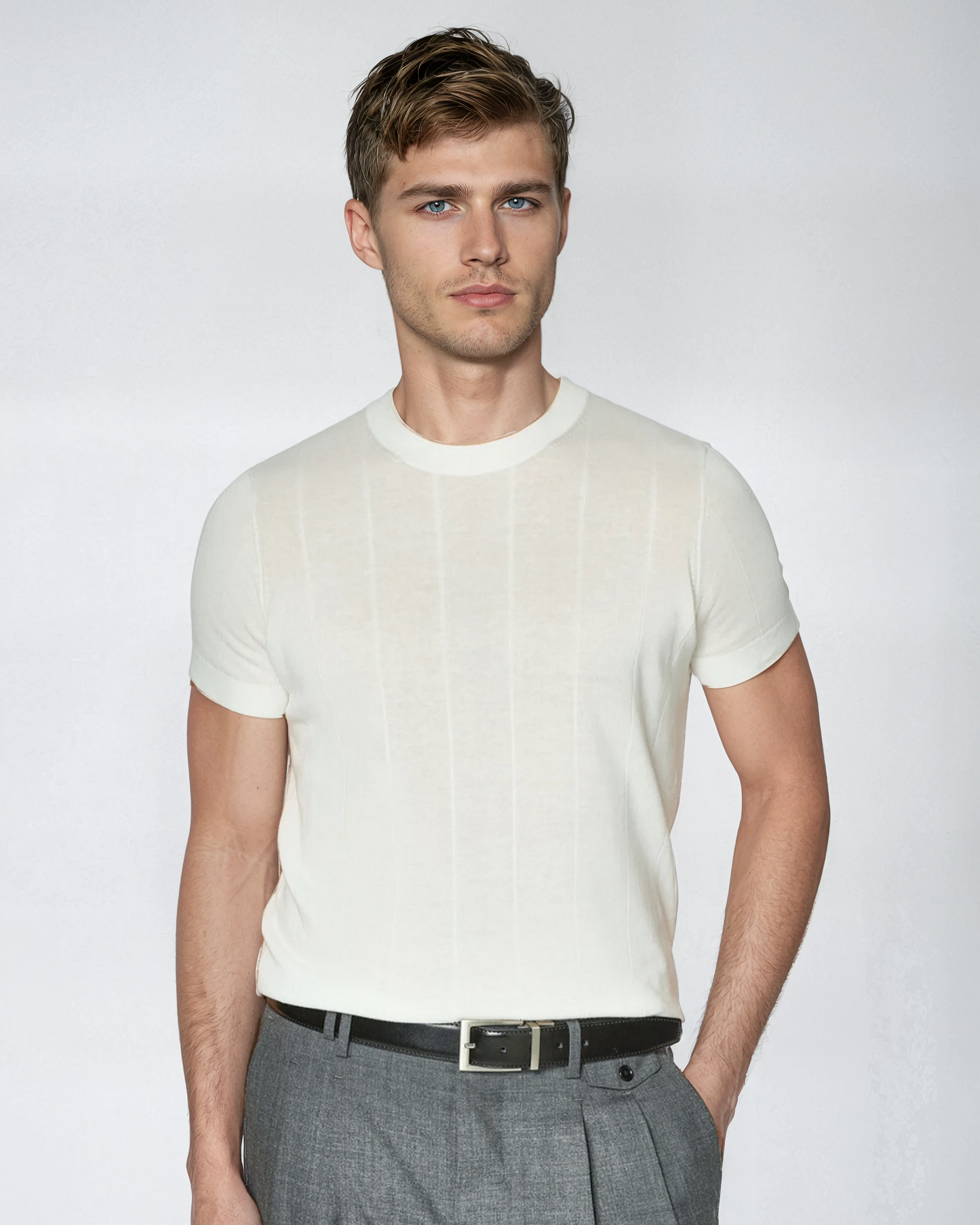 Stylish Ribbed Men’s Tee for Everyday Wear
