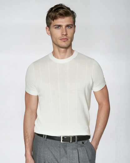 Stylish Ribbed Men’s Tee for Everyday Wear