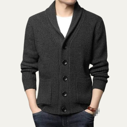 The Agrigento Men’s Button Up Knitted Shawl Collar Cardigan