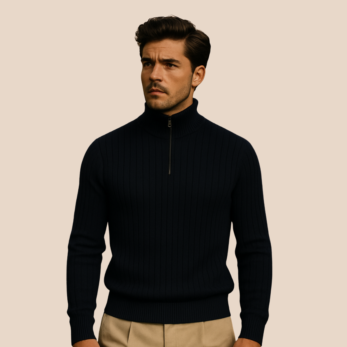 The Ashford Ribbed Half Zip Sweater for Men