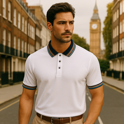 The Bellagio Striped Cotton Polo