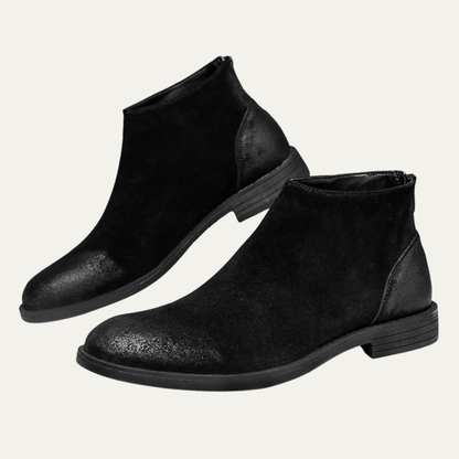 The Stonebridge Men’s Vintage Leather Suede Chelsea Boots with Zipper