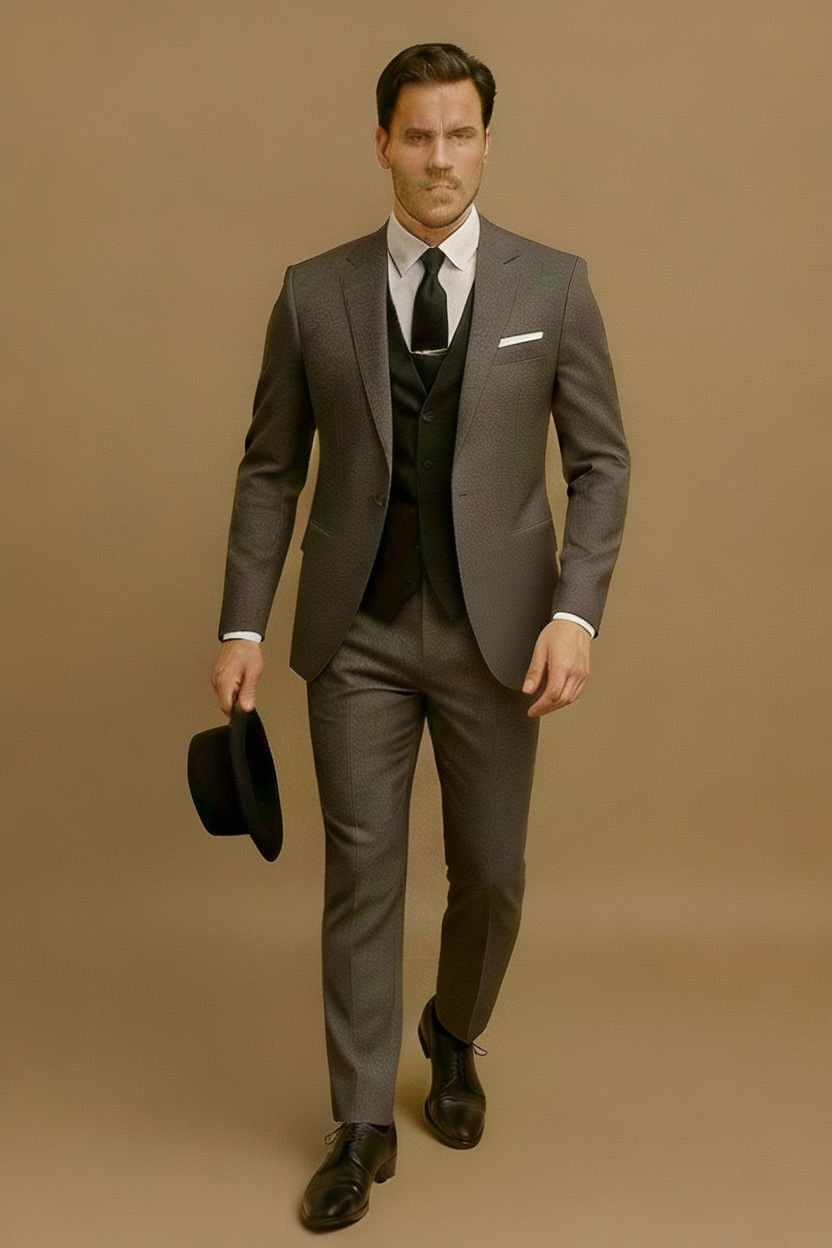 Men’s Slim Fit 3-Piece Suit Set for Formal Occasions