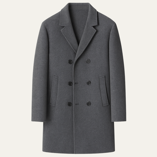 The Lucca Men's Long Wool Double Breasted Winter Overcoat