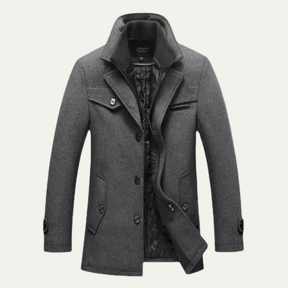The Belgravia Men's Wool Blend Trench Coat with Quilted Lining
