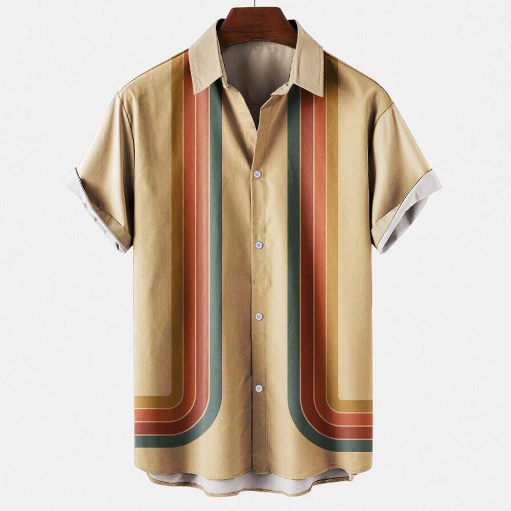 Retro Short Sleeve Button-Up Shirt for Every Occasion
