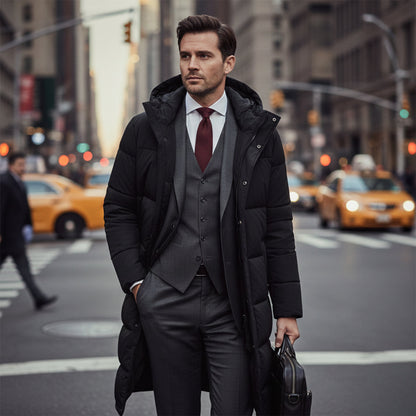 The Hollister Men’s Long Puffer Winter Hooded Coat