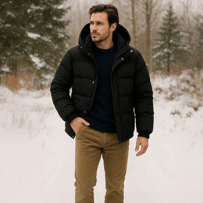The Berlin Men's Hooded Puffer Jacket - Waterproof Down Parka