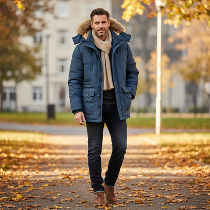 The Westminster Men's Warm Winter Parka Jacket with Fleece Lining
