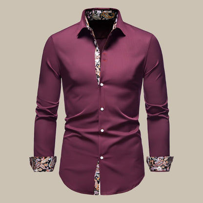 Floral Print Dress Shirt for Formal Occasions