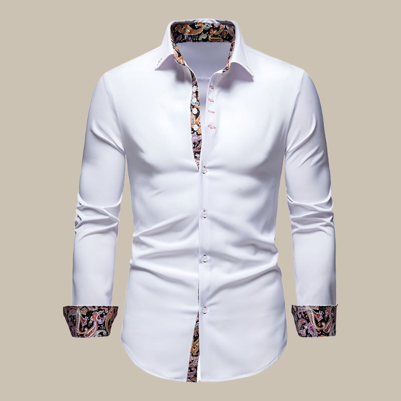 Floral Print Dress Shirt for Formal Occasions