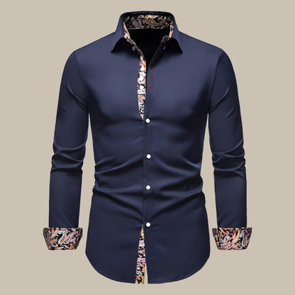 Floral Print Dress Shirt for Formal Occasions