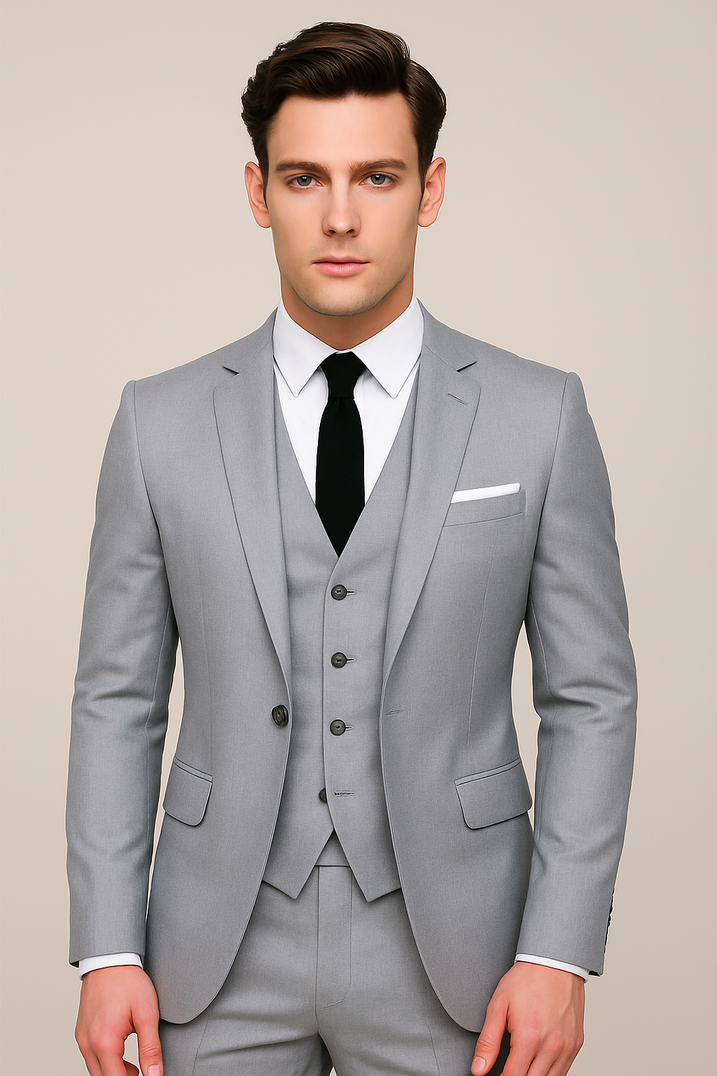 Men's Slim Fit 3-Piece Suit for Formal Events