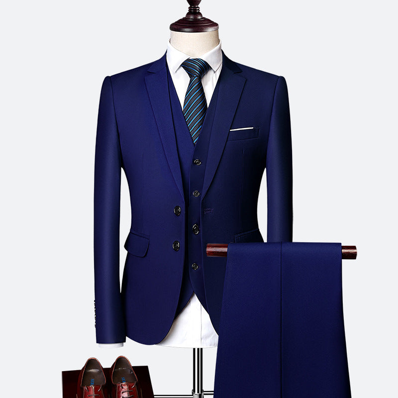 Men's Slim Fit 3-Piece Suit Set for Formal Events