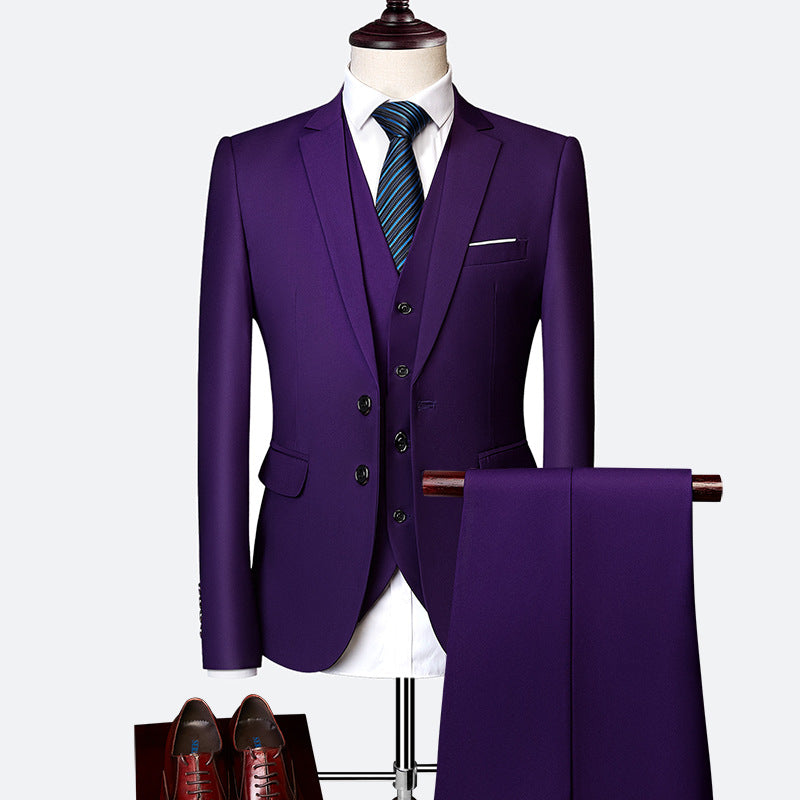 Men's Slim Fit 3-Piece Suit Set for Formal Events