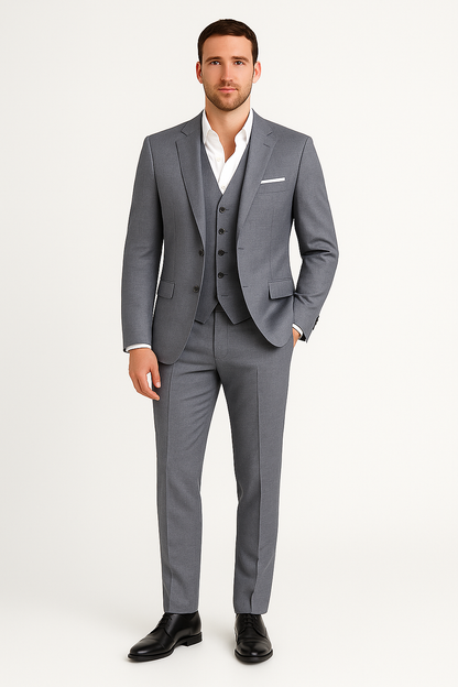 Men’s 3-Piece Suit Set – Classic Blazer, Waistcoat, Trousers for Weddings and Business
