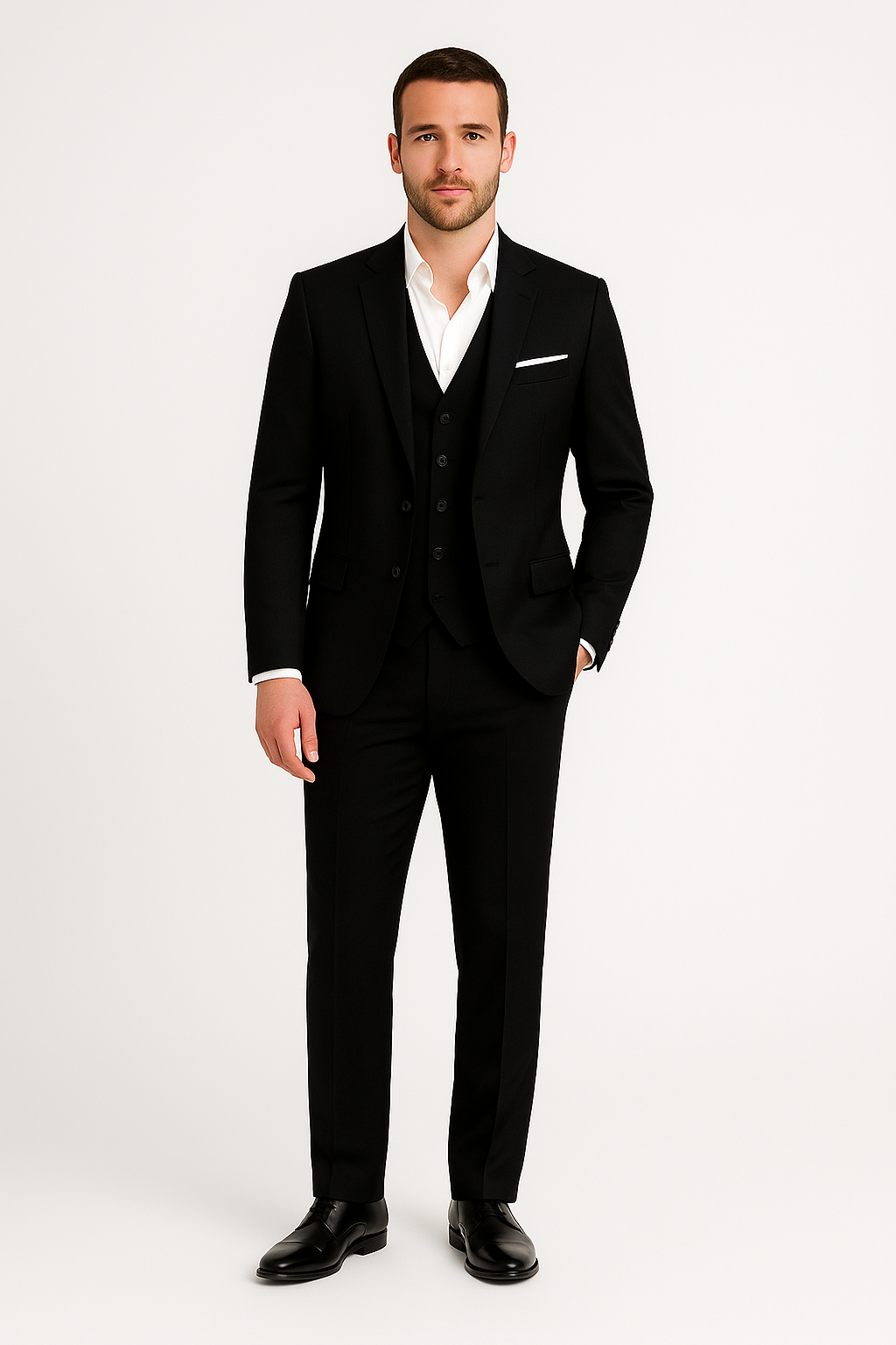 Men’s 3-Piece Suit Set – Classic Blazer, Waistcoat, Trousers for Weddings and Business