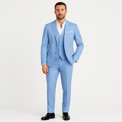 Men’s 3-Piece Suit Set – Classic Blazer, Waistcoat, Trousers for Weddings and Business