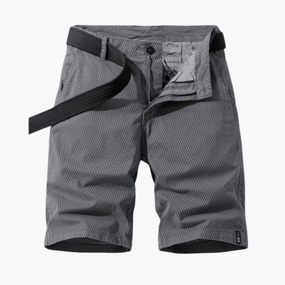 Men's Knee-Length Cargo Shorts with Adjustable Belt for Outdoor Adventures