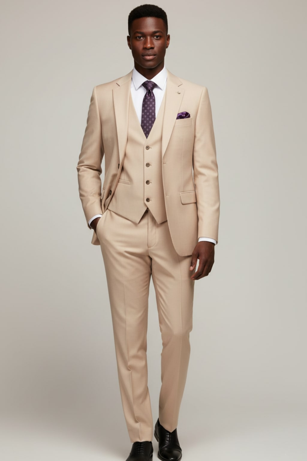 Men's Classic Three-Piece Suit for Formal Events