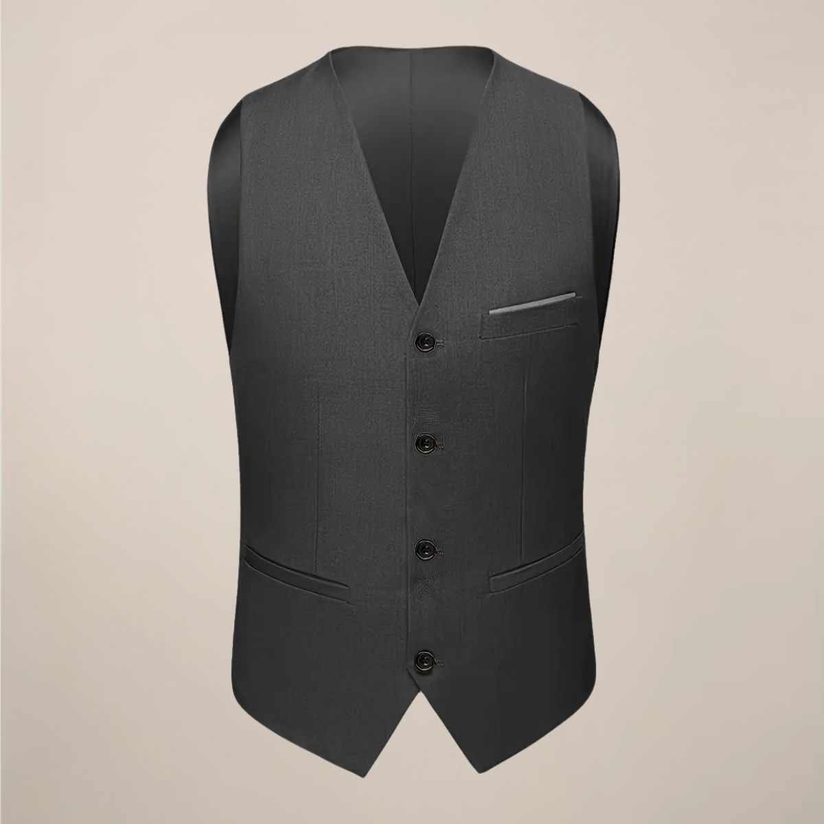 Men’s Dark Grey Slim Fit Three-Piece Suit for Weddings and Business Events