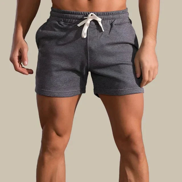Men's Mid-Thigh Athletic Lounge Shorts with Drawstring Waist