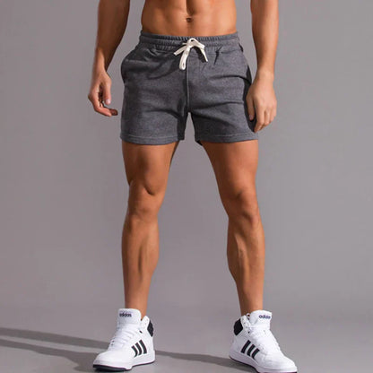 Men's Mid-Thigh Athletic Lounge Shorts with Drawstring Waist