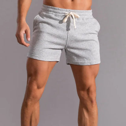 Men's Mid-Thigh Athletic Lounge Shorts with Drawstring Waist