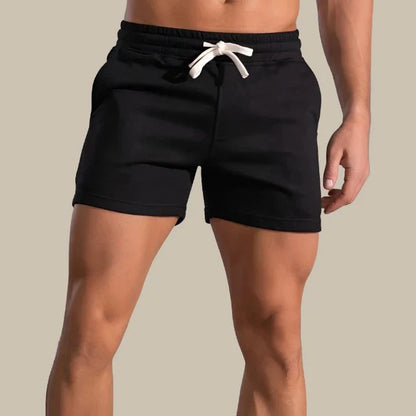 Men's Mid-Thigh Athletic Lounge Shorts with Drawstring Waist