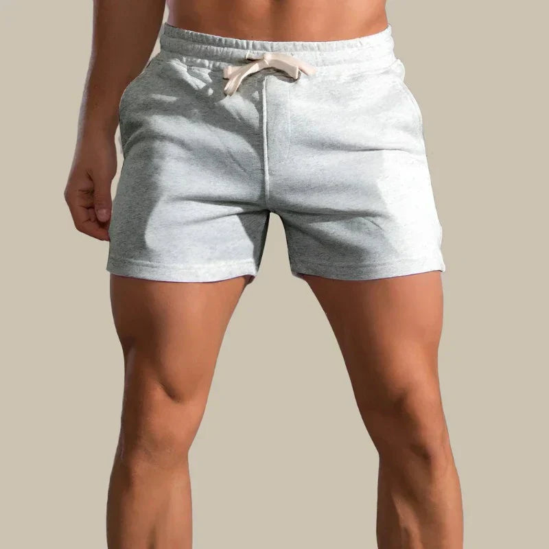 Men's Mid-Thigh Athletic Lounge Shorts with Drawstring Waist