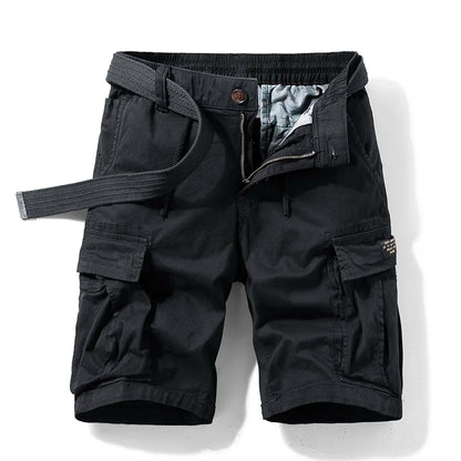 Men's Stretch Cargo Shorts with Belt and Ample Pockets