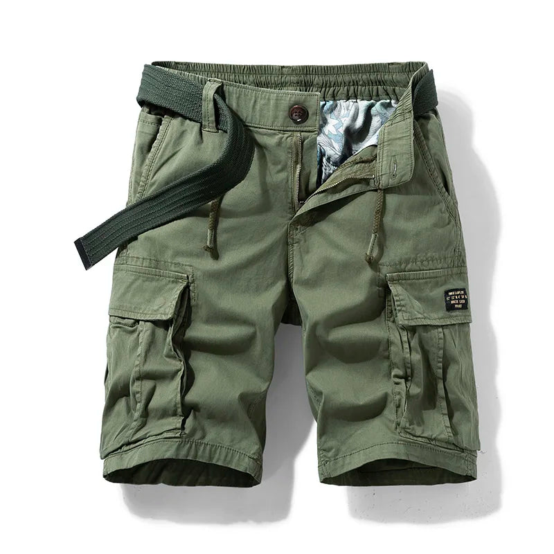 Men's Stretch Cargo Shorts with Belt and Ample Pockets