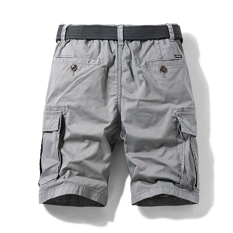 Men's Stretch Cargo Shorts with Belt and Ample Pockets